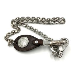 DIESEL ウォレットチェーン □美品□DIESEL ディーゼル ロゴコンチョ付きウォレットチェーン
