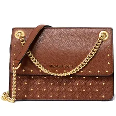 マイケルコース バッグ MICHAEL KORS ペブルレザー キャシー スタッズ クロスボディ 2WAY ショルダー ハンドバッグ ブラウン 35H8GY8C1T