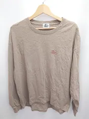 ◇ Θ CAMP7 キャンプセブン バックプリント 長袖 Tシャツ カットソー サイズM ベージュ系 レディース E  【1410230008834】