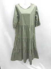 ◇ ⊂ To b. by agn<!-利用不可文字-!>s b. ティアード ７分袖 ロング ワンピース サイズ36 グリーン レディース E  【1501230044288】のサムネイル