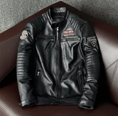 カウハイド シングル 革ジャン オートバイ/ライダース/レザー/フライトジャケット ブラック