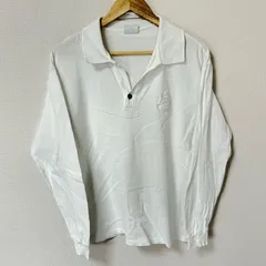 イタリア製◎(^w^)b TRUSSARDI トラサルディ 長袖ポロシャツ コットン 綿100% 刺繍 無地 シンプル カジュアル ゴルフウェア 紳士 デイリー タウンユース ホワイト 白 メンズ