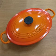 ★未使用訳アリ★ LE CREUSET ルクルーゼ ココット オーバル 25cm オレンジ　MT1333