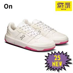 【ムラスポ公式】On THE ROGER Clubhouse オン ザ ロジャークラブハウス 3WF10433589 (WHITE/GRENADINE)　ホワイト/ピンク　レディース　スニーカー