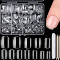 【特価セール】DIY 偽の爪セットマニキュア ネイル用品 ネイル飾り 女の子の手の装飾 自然なフィット 収納ケース付 かわいいガールズネイルのヒント クリアつけ爪 子供向け ネイルチップ 312個 S Litherr