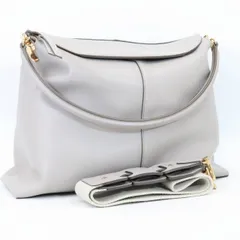 美品 トッズ Tケース タイムレス レザー バッグ ハンド トート ショルダー 2way オフホワイト / 10480 MRK