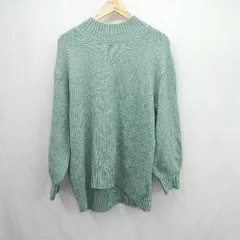 ◇ ⊇ GLOBAL WORK グローバルワーク ハイネック 長袖 ニットセーター サイズM グリーン系 レディース E  【1505290016131】