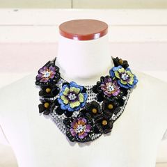 ● ETRO フラワーモチーフネックレス 2012 エトロ 花 つけ襟 刺繍 ハイブランド アクセサリー