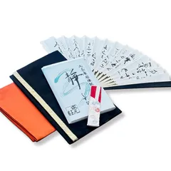 茶道具 お稽古セット 懐紙入れ 懐紙(静) 朱帛紗 扇(黒塗6.5寸) 樹脂製楊枝付楊枝差 表千家 女子用