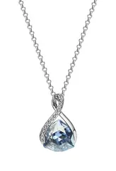 【特価商品】（ネオグロリー） Jewelry 人気 一粒石ネックレス ブルートパーズ スワロフスキーからクリスタル飾る ホワイトゴールド [NEOGLORY] ペンダントネックレス アクセサリー レディース 女性 ジュエリー 誕生日 プレゼント ギフト cry