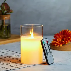 【特価商品】インテリア 誕生日 LEDロウソク 暖色光 ウェディング 明るさ調整 自動消灯 パーティー タイマー機能 MELEJIAリモコン搭載 雰囲気が良い ろうそく 本物の炎のようにゆらめ LEDろうそく（直径7.5cm×高さ10cm） 電池式 LEDキャ