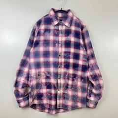 FUGA y2k grunge ombre check L/S shirts 44 フーガ ペイント加工 オンブレ チェック 長袖 シャツ ネル 平成 グランジ お兄系のサムネイル