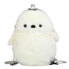 [R-Dream] シマエナガ ポーチ バッグ レディース ふわふわ もこもこ グッズ ぬいぐるみ ポシェット がま口 ショルダーバッグ ハンドバッグ スマホポーチ 北海道