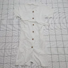 ◇ ⊂ GRL グレイル リネン 半袖 ロング リネンワンピース サイズS ホワイト系 レディース E  【1508200025667】