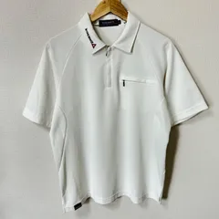 (^w^)b le coq sportif GOLF COLLECTION ルコックスポルティフ 半袖ポロシャツ ハーフジップ ポリエステル ナイロン ロゴ刺繍 薄手 シンプル ゴルフウェア スポーツ 運動 ホワイト 白 メンズ サイズM