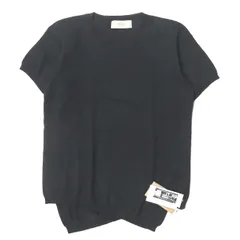 新品 MAISON FLANEUR メゾンフラネウール 19SS イタリア製 ASYMMETRY SHORT SLEEVE SWEATER アシンメトリーショートスリーブニット 19SMUSW330 46 ブラック セーター トップス g3000のサムネイル
