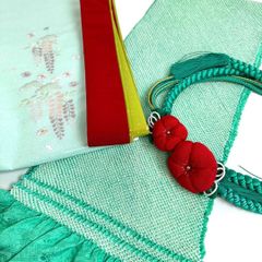 【着物と帯 時流】O24188◇振袖用 帯揚げ・帯締め・刺繍半衿・伊達衿 4点