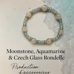 ✨★ 《月と水の癒し》ムーンストーン × アクアマリン 天然石ブレスレット★✨