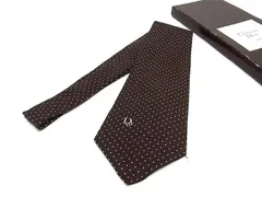 ■新品■未使用■ ChristianDior クリスチャンディオール ドット 総柄 ネクタイ ビジネス 紳士 メンズ ブラウン系 BI3168