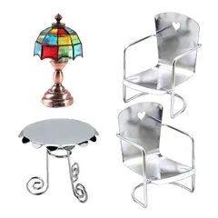 SALUDABLE ミニチュア 家具 椅子 テーブル ランプ 小物 ドールハウス 1/12 セット 