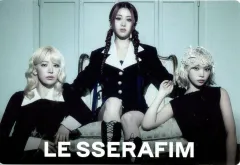 【中古】食玩 ステッカー・シール サクラ＆キム・チェウォン＆ホ・ユンジン(モノトーン/座り) ノーマルシール 「LE SSERAFIM ’CRAZY’ ツインウエハース」