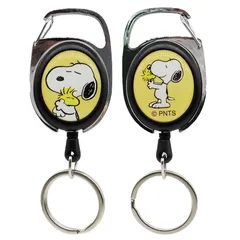  スヌーピー キーホルダー メタリール スヌーピー＆ウッドストック イエロー キーリング 