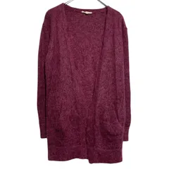 ニット セーター カーディガン XS ピンクパープル 羽織 ポケット付き シンプル 秋冬 古着卸 アメリカ仕入 a701-6760