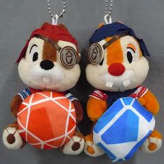 [중고] 봉제 인형 칩 & 데일 봉제 인형 배지 세트 [디즈니 해적 여름 2020] 도쿄 디즈니 리조트 한정