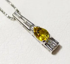 カナリー　トルマリン　プラチナ　ネックレス　Pt900/850