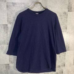 日本製 Filmelange フィルメランジェ 7分袖Tシャツ コットン ネイビー L
