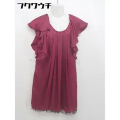 ◇ Rew de Rew ルゥデルゥ チュール 半袖 膝丈 ワンピース サイズ38 ワインレッド系 レディース 【中古】 【1105060003608】
