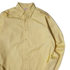 90’s USA製 ブルックスブラザーズ Makers ピンオックスフォード ボタンダウンシャツ (15-5) 黄 旧タグ アメリカ製 ポロカラー アメリカ古着 USED ビンテージ ヴィンテージ