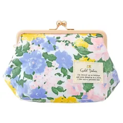 新品 がま口 化粧ポーチ レディース メイクポーチ コスメ収納 可愛い おしゃれ 自立する 花柄 LC 日本製 ジェラートフィオーレ グリーン