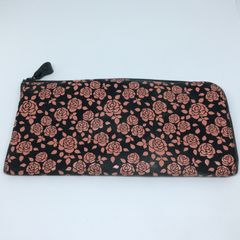 印傳屋 インデンヤ 黒 赤 バラ 長財布 L字ファスナー ジップ 薔薇 