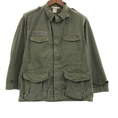 60年代 フランス軍 M-47 フィールドジャケット 後期 ヴィンテージ ミリタリー ユーロ グリーン (メンズ 26) 中古 古着 P9059