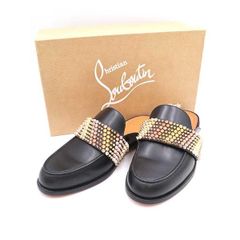 Christian Louboutin スタッズサンダル ブラック EU40.5 - メルカリ