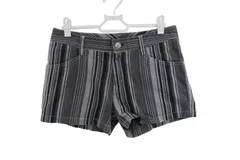 【美品】adidas(アディダス) ショートパンツ グレー黒ストライプ レディース M ゴルフ用品 2506-0400 中古