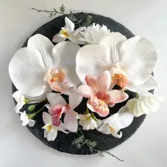 whiteglow 胡蝶蘭 ヘッドパーツ アーティフィシャルフラワー ヘッドドレス