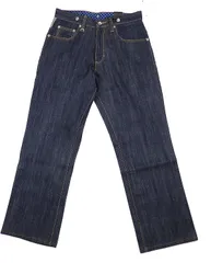 クラウンコレクティブ ノンウォッシュ スカル刺繍 デニムパンツ インディゴ