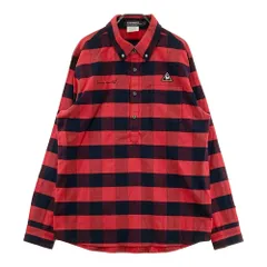 サイズ：LL LE COQ GOLF ルコックゴルフ  長袖ポロシャツ ボタンダウン チェック柄 レッド系 [240101512424] ゴルフウェア メンズ ストスト