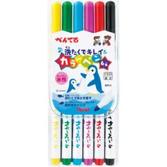 【特価セール】ぺんてる 水性ペン 洗たくでキレイカラーペン SCS2-6 6色
