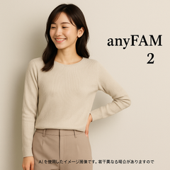 AB0317 anyFAM ニットプルオーバー ベージュ 長袖 2サイズ 美品
