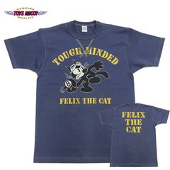 トイズマッコイ Tシャツ TMC2501 フィリックス・ザ・キャット TOYS McCOY Felix the Cat Tough Minded メンズ プリント 半袖Tシャツ 120 ブルー 未洗い仕上げ 新品