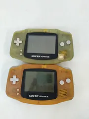 訳あり 任天堂 ゲームボーイアドバンス 本体2台 AGB-001  オレンジ クリア 電池ボックスフタ欠品 通電起動確認済 クリア画面に焼けた跡、起動のみ確認済 Nintendo GAME BOY ADVANCE GBA