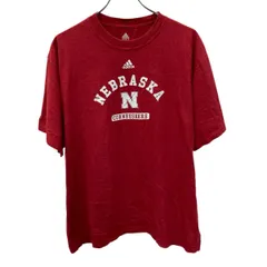 adidas 半袖 プリントTシャツ L レッド プルオーバー ビッグプリント スポーティー アディダス 古着卸 アメリカ仕入 a705-5831