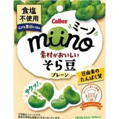 カルビー miino（ミーノ） 素材がおいしいそら豆プレーン 28g×12袋のサムネイル
