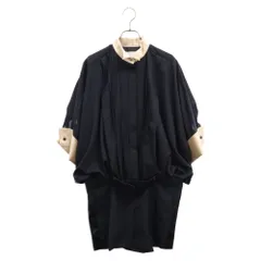 Sacai (サカイ) 22SS Suiting Mix Dress ミックスプリーツミニワンピース ドレス ネイビー レディース 22-06035のサムネイル