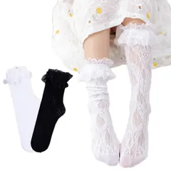 キッズ ハイソックス ４足組 レース ソックス 女の子 夏 フリル 靴下 子供靴下 薄手 無地 ベビー靴下 おしゃれ 送料無料 シンプル 姫系 ニーハイソックス かわいい ガールズ ファッション 小物#luyy540