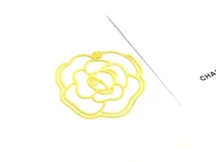 ■新品同様■ CHANEL シャネル ココマーク カメリア フラワー バラ ブックマーク ブックマーカー 栞 しおり ゴールド系 DJ1420