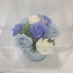 ソープフラワー　ギフトボックス　ブルー系　お祝い　贈り物　プレゼント　お花